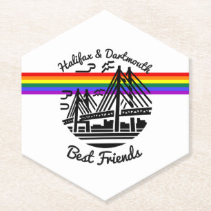 Pride Halifax Dartmouth friend rainbow Nova Scotia Paper Coaster