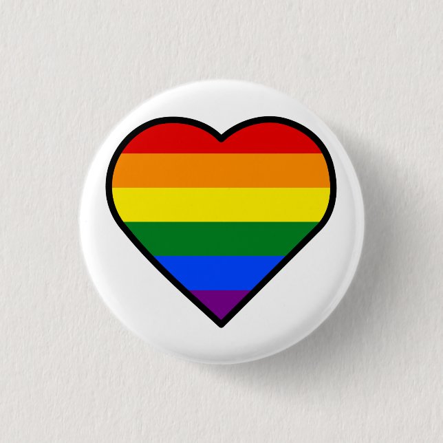 PRIDE HEART 3 CM ROUND BADGE (Front)