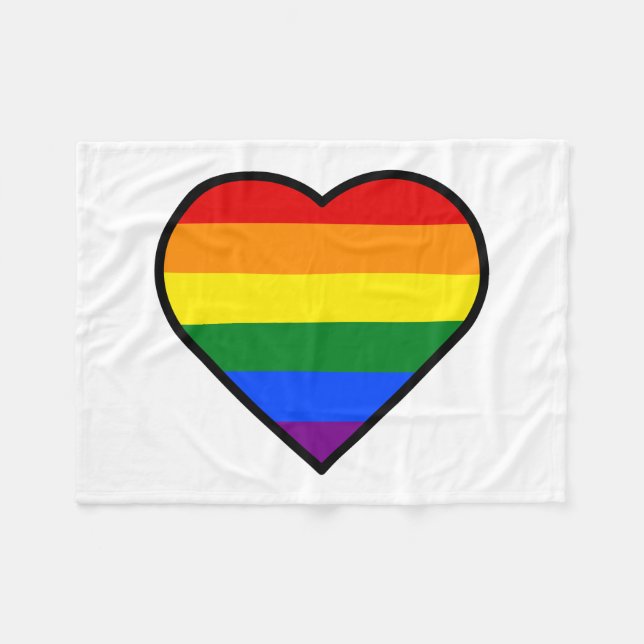 PRIDE HEART FLEECE BLANKET (Front (Horizontal))
