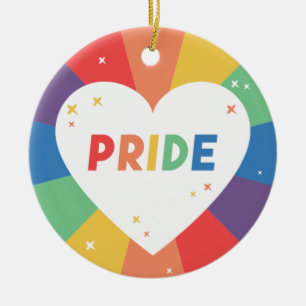 Pride Heart Sparkle Ceramic Tree Decoration