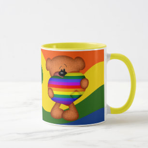 Pride Heart Teddy Bear Mug