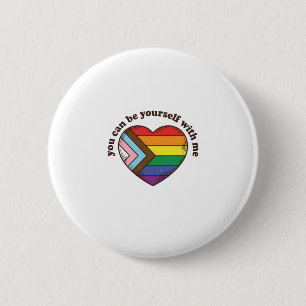 Pride Heart You Can Be Yourself With Me Shirt Desi 6 Cm Round Badge