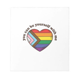 Pride Heart You Can Be Yourself With Me Shirt Desi Notepad