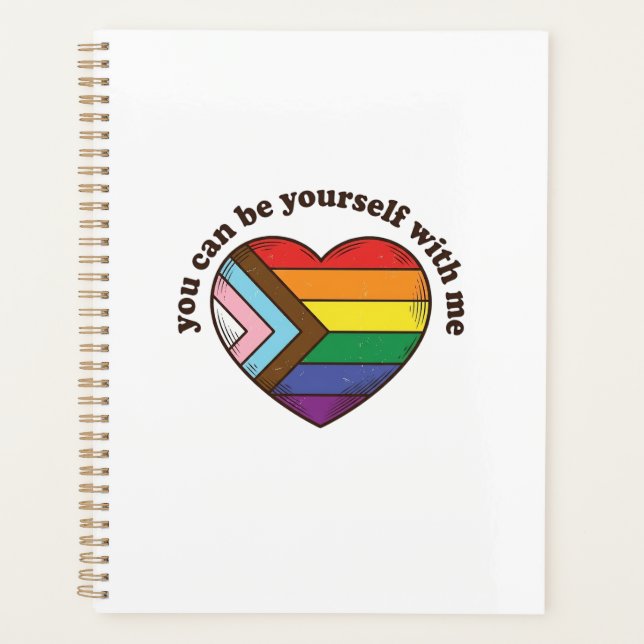 Pride Heart You Can Be Yourself With Me Shirt Desi Planner (Front)