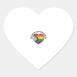 Pride Heart You Can Be Yourself With Me Shirt Desi Sticker