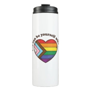 Pride Heart You Can Be Yourself With Me Shirt Desi Thermal Tumbler