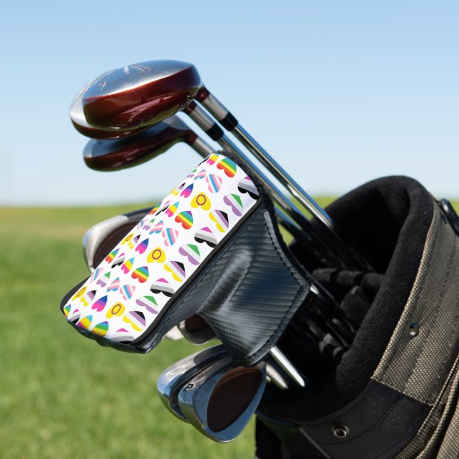 Pride Hearts Golf Club Cover (In Situ)