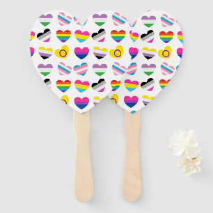 Pride Hearts Hand Fans