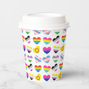 Pride Hearts Paper Cups