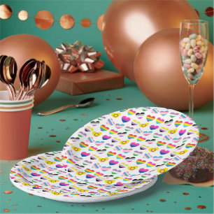 Pride Hearts Paper Plates