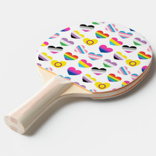 Pride Hearts Ping Pong Paddle