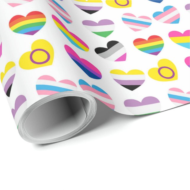Pride Hearts Wrapping Paper (Roll Corner)