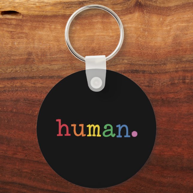 Pride Human LGBT Rainbow LGBTQ Equality Key Ring (Front)