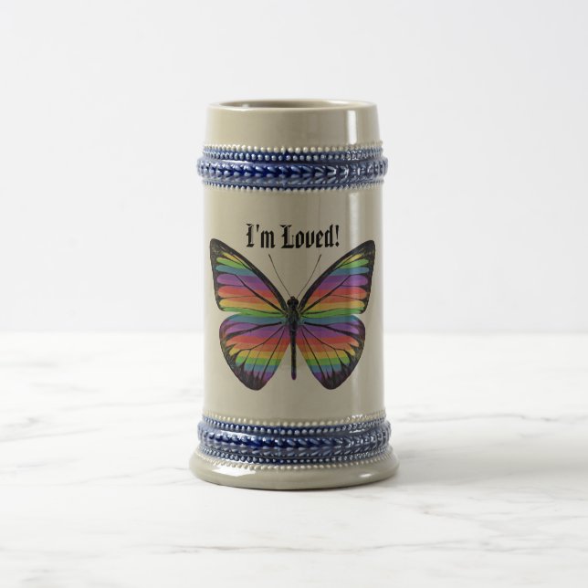 Pride I'm Loved Butterfly -  Beer Stein (Center)