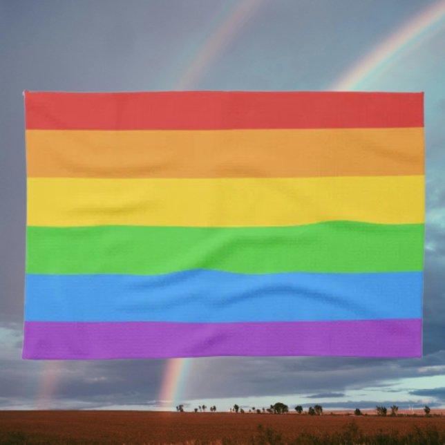Pride in Every Dish: Rainbow Flag Tea Towel (Creator Uploaded)