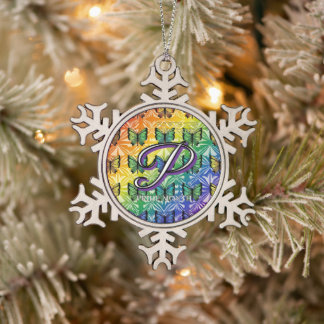 Pride in Flight Collection Snowflake Pewter Christmas Ornament