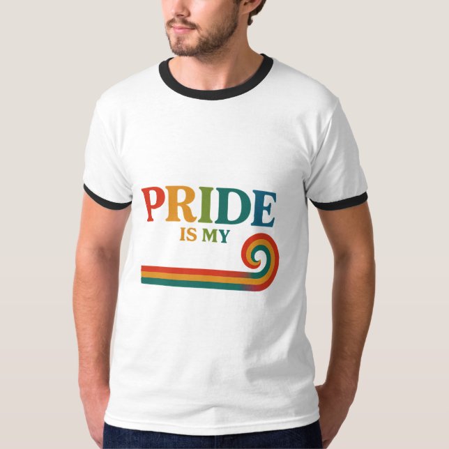 PRIDE in Motion Retro Rainbow T-Shirt  (Front)