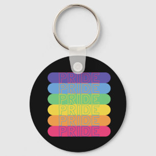 Pride in rainbow colours           key ring