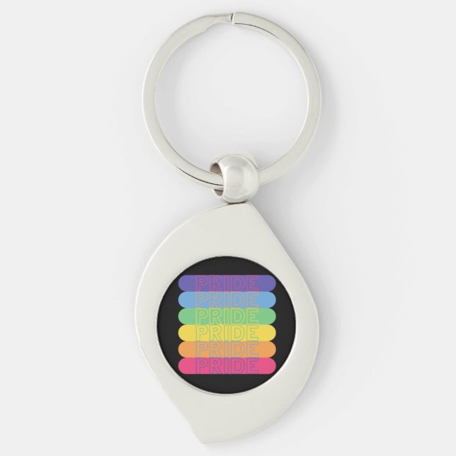 Pride in rainbow colours             keychain (Front)