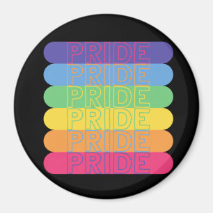Pride in rainbow colours magnet