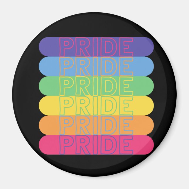 Pride in rainbow colours           magnet (Front)
