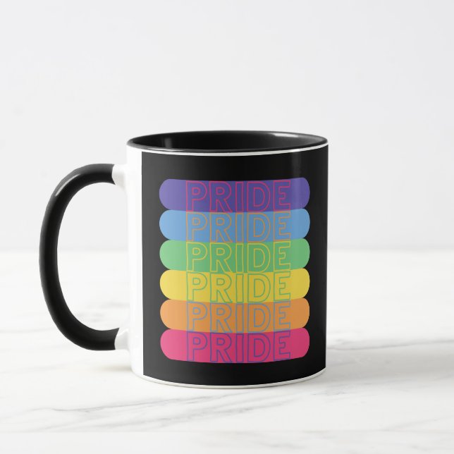 Pride in rainbow colours              mug (Left)