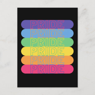 Pride in rainbow colours postcard