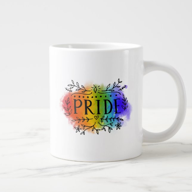 Pride in Watercolor Large Coffee Mug (Right)