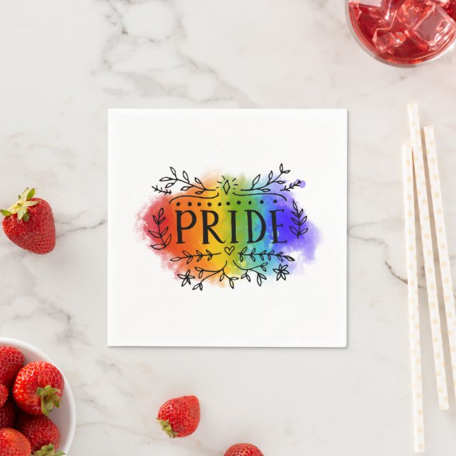 Pride in Watercolor Napkin (Insitu)