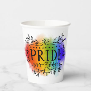 Pride in Watercolor Paper Cups