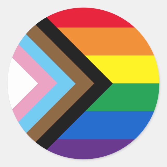 Pride Inclusive diversity rainbow Lgbtq gay flag Classic Round Sticker (Front)