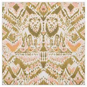 PRIDE INSIDE Lion Tribal Gold Peach Watercolor Fabric