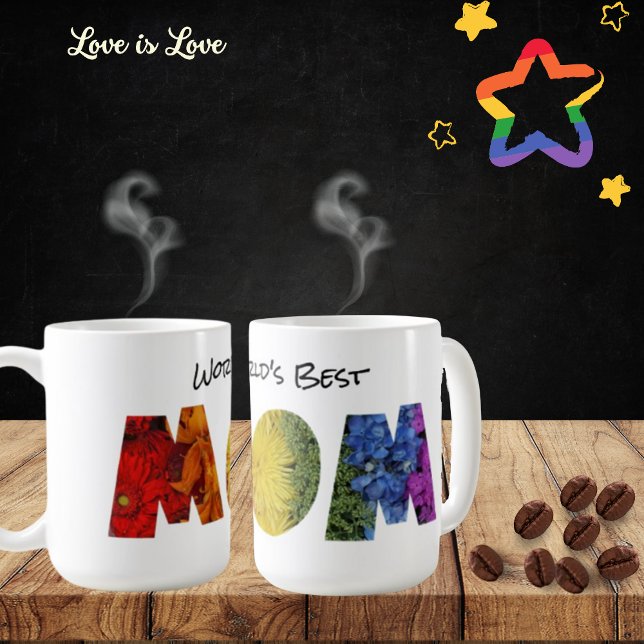 Pride Inspired Floral World's Best Mom Mug (Creator Uploaded)