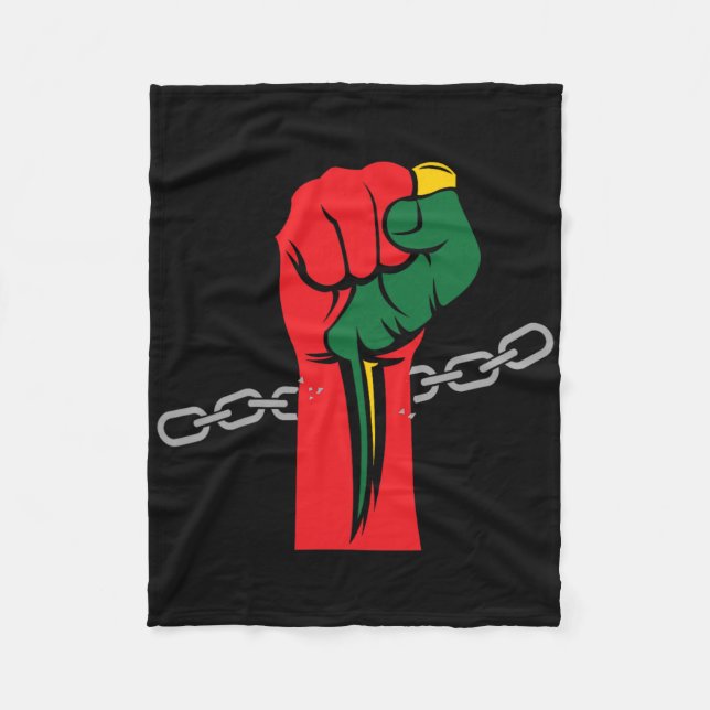 Pride Juneteenth Celebrating 1865 Juneteenth Afro  Fleece Blanket (Front)