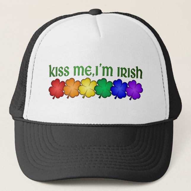 Pride Kiss Me I'm Irish Trucker Hat (Front)