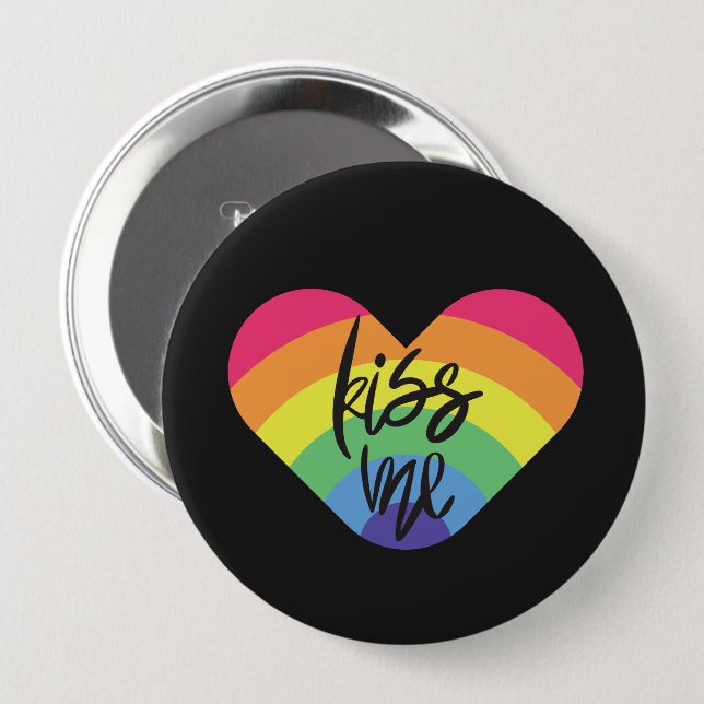 Pride- kiss me. love is fair.          button (Front & Back)