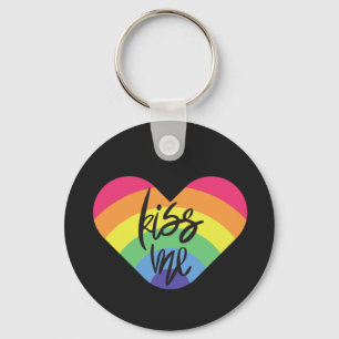 Pride- kiss me. love is fair.         key ring