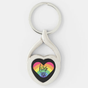 Pride- kiss me. love is fair. keychain