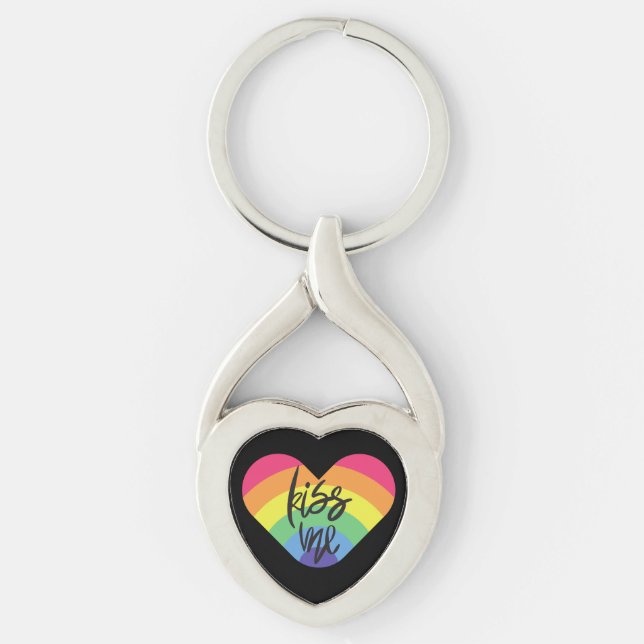 Pride- kiss me. love is fair.       keychain (Front)