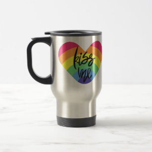 Pride- kiss me. love is fair.          travel mug