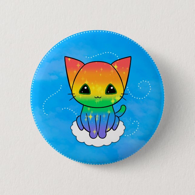 Pride Kitty T-shirt 6 Cm Round Badge (Front)