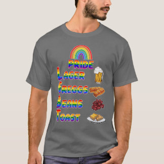 Pride Lager Greggs Beans Toast Rainbow Colour T-Shirt