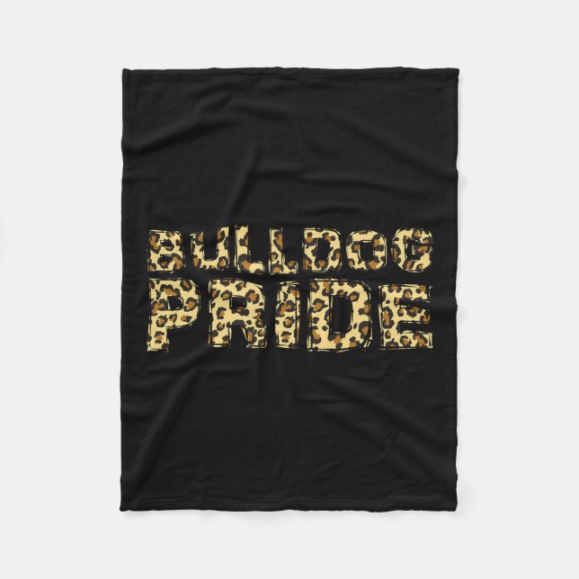 Pride Leopard School Spirit Sports Fan Game Day  Fleece Blanket (Front)