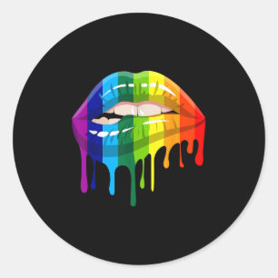 Pride Lesbian Gay Lip - Lgbtq _1 Classic Round Sticker