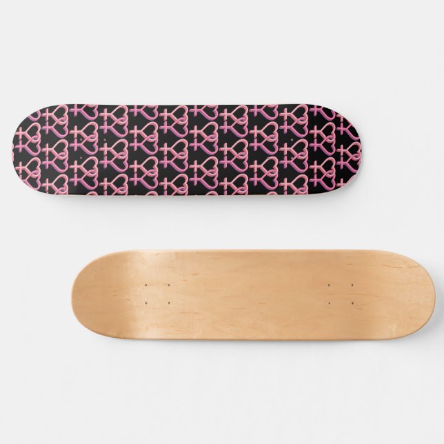 Pride Lesbian Symbol Heart Skateboard (Horz)