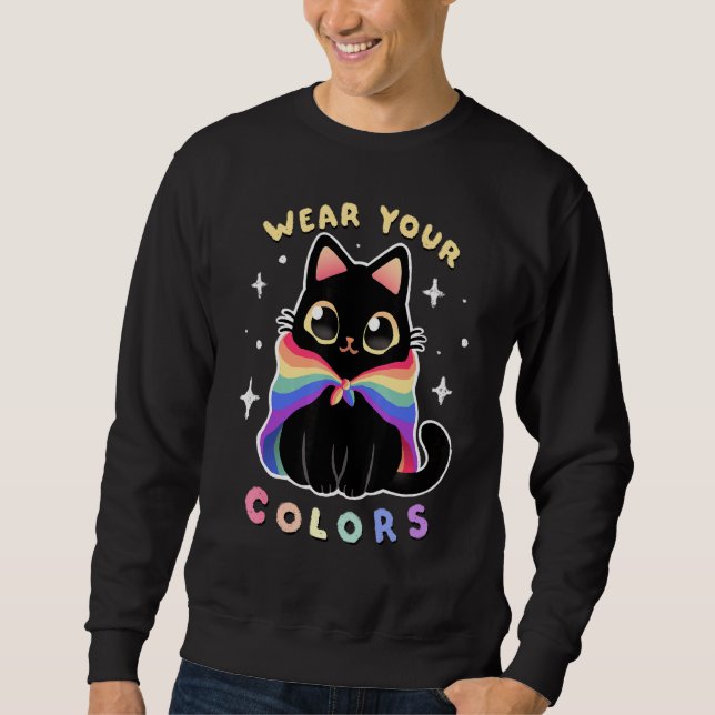 Pride Lgbt Cat Sweatshirt (Front)