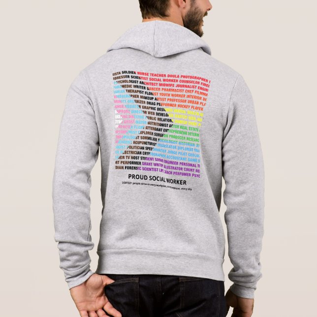 Pride LGBT Diversity Rainbow Word Cloud Custom Hoodie (Back)