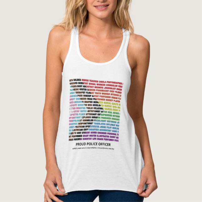 Pride LGBT Diversity Rainbow Word Cloud Custom  Singlet (Front)