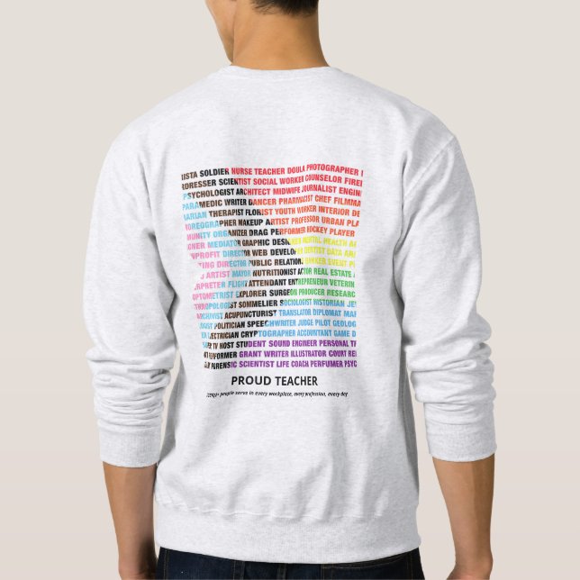 Pride LGBT Diversity Rainbow Word Cloud Custom Sweatshirt (Back)