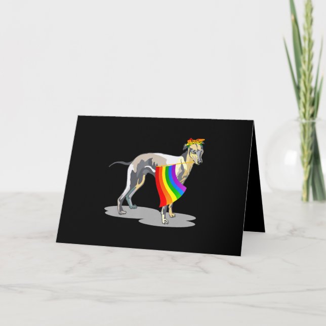 Pride Lgbt Flag Gay Be Lesbian Whippet Lover Gifts Card (Front)